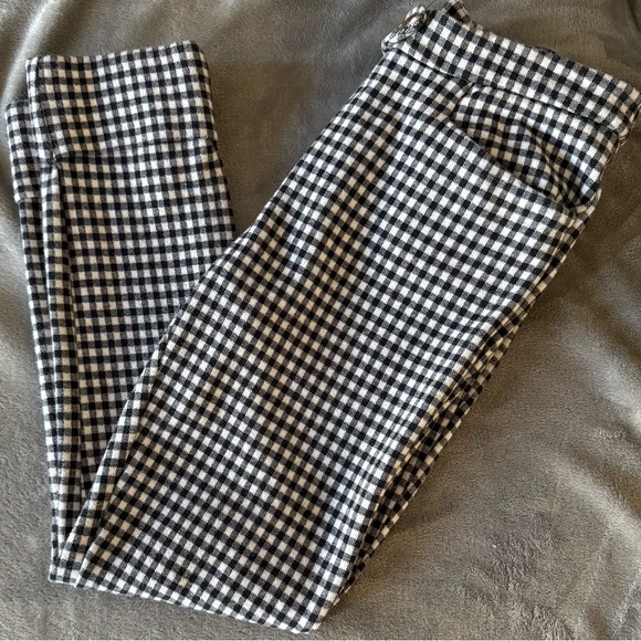 Anthropologie Essential Crop Cuffed Checkered Pants - Picture 3 of 8